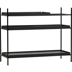 Woud Tray shelf, low, black