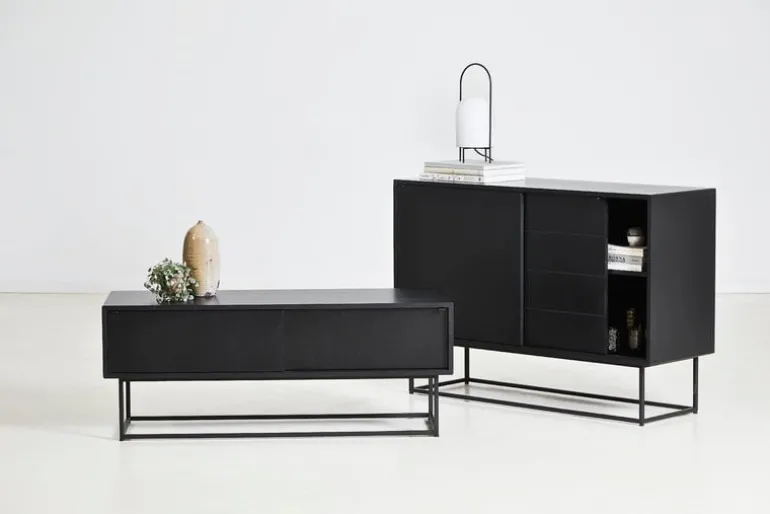 Woud Virka sideboard, low, black