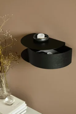 Woud Wallie wall drawer, black