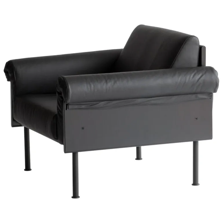 Yrjö Kukkapuro Ateljee lounge chair, black - black leather