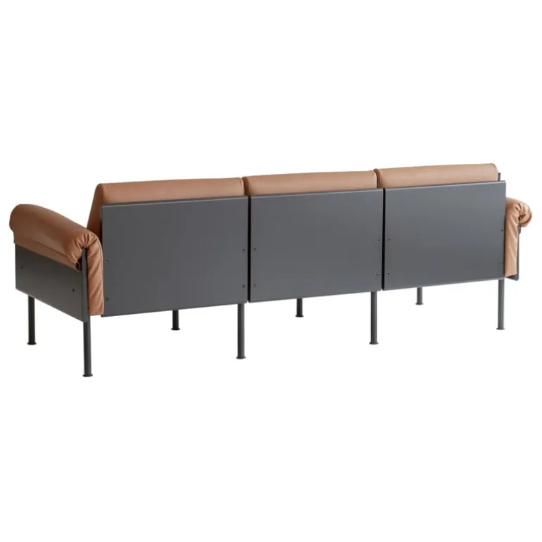 Yrjö Kukkapuro Ateljee 3-seater sofa, black - cognac leather
