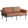 Yrjö Kukkapuro Ateljee 2-seater sofa, black - cognac leather