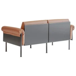 Yrjö Kukkapuro Ateljee 2-seater sofa, black - cognac leather