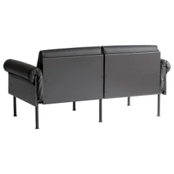 Yrjö Kukkapuro Ateljee 2-seater sofa, black - black leather