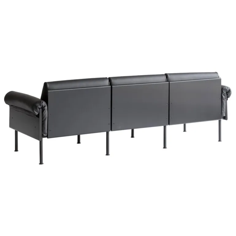 Yrjö Kukkapuro Ateljee 3-seater sofa, black - black leather