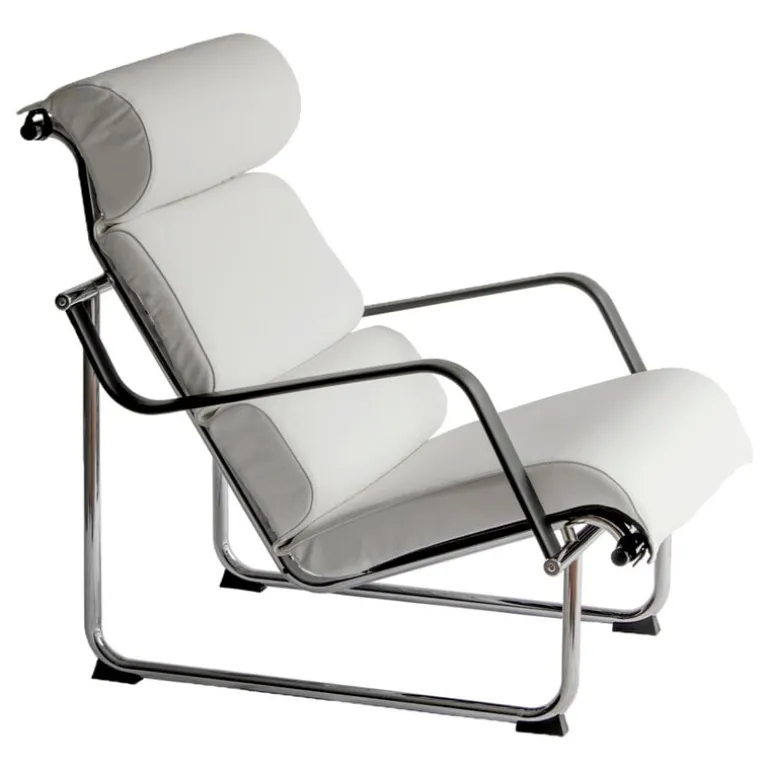Yrjö Kukkapuro Remmi lounge chair, chrome - white leather