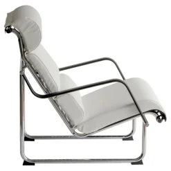 Yrjö Kukkapuro Remmi lounge chair, chrome - white leather