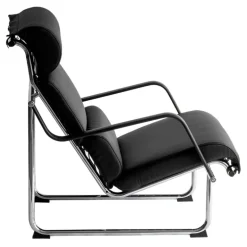 Yrjö Kukkapuro Remmi lounge chair, chrome - black leather
